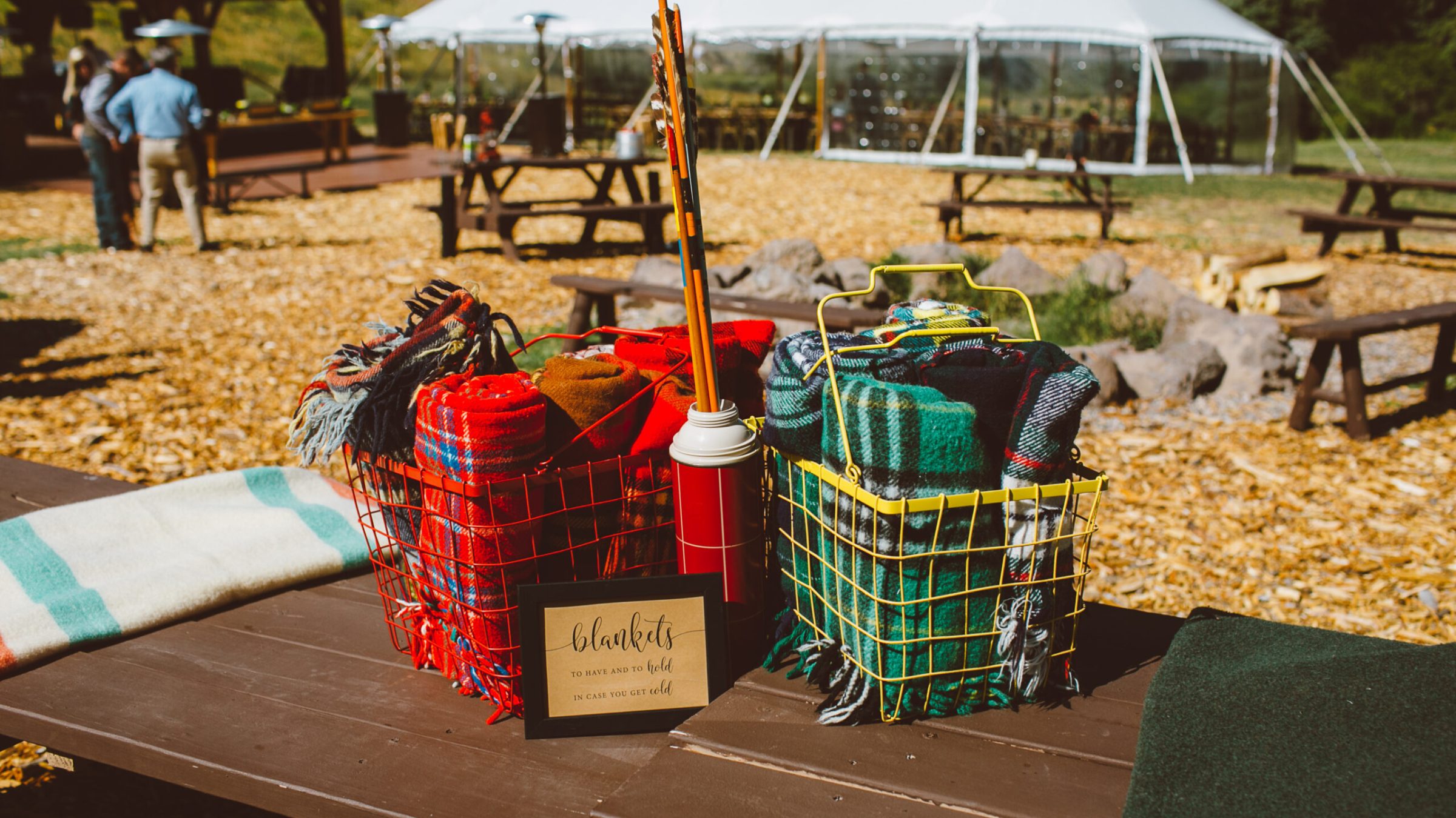 a close up of a picnic table